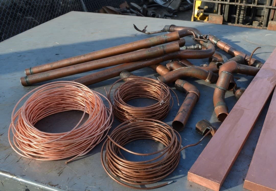 Bright copper wire, pipe and bar